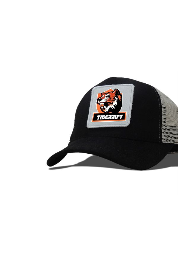 CityGoat-Trucker Tiger 838 Code Logo Unisex Black-White Hat (Cap) 1