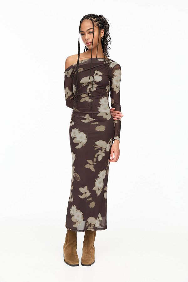 Pull & Bear-Asymmetric tulle midi dress 1