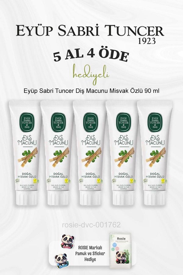 Eyüp Sabri Tuncer-90 ml Miswak Extract Toothpaste - Buy 5 Get 4, Rosie Cotton 1