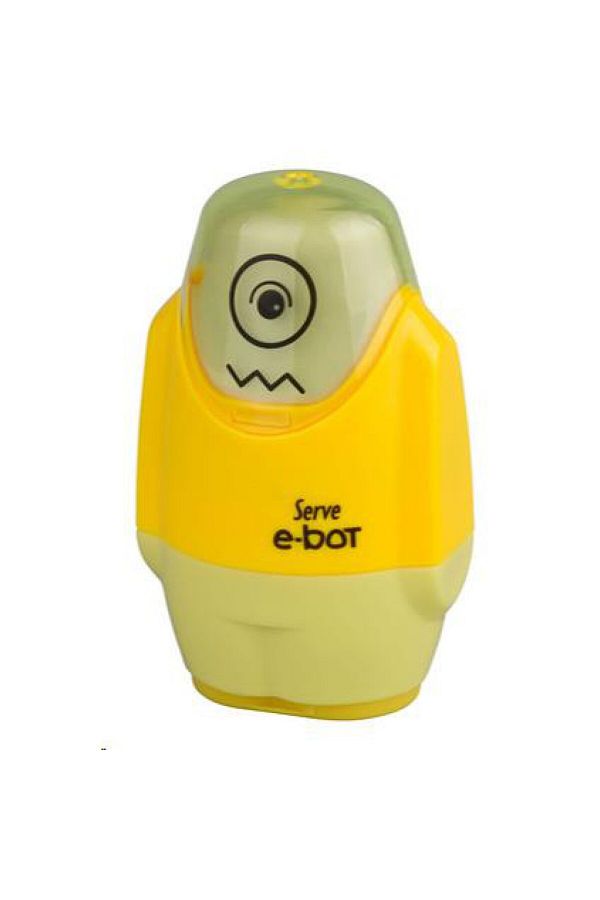 Serve-E-Bot Highlighter Yellow Eraser Pencil Sharpener 1