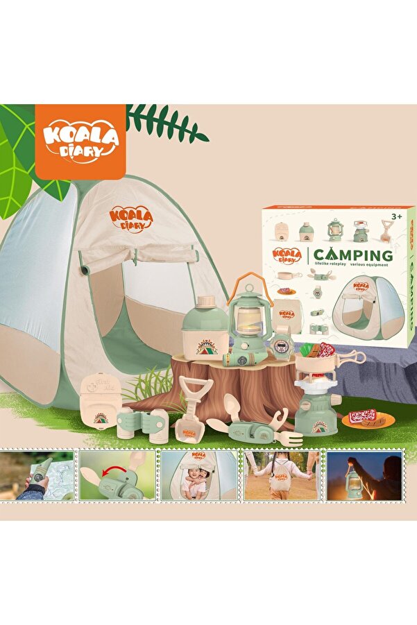 Learning Toys Learning Fun 13 Parça Işıklı Çadırlı Kamp Eşyaları Seti Oyuncak Oyun Seti Çocuk Oyun Çadırı