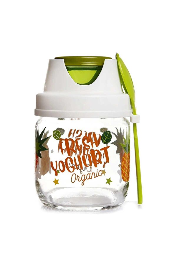 Genel Markalar Kaşıklı Yavrulu Cam Mama Kabı 425 ml