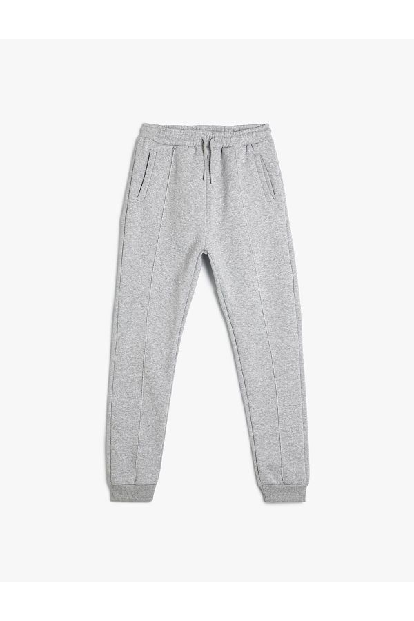 Koton-Basic Jogger Sweatpants with Drawstring Pocket Tie Waist 1