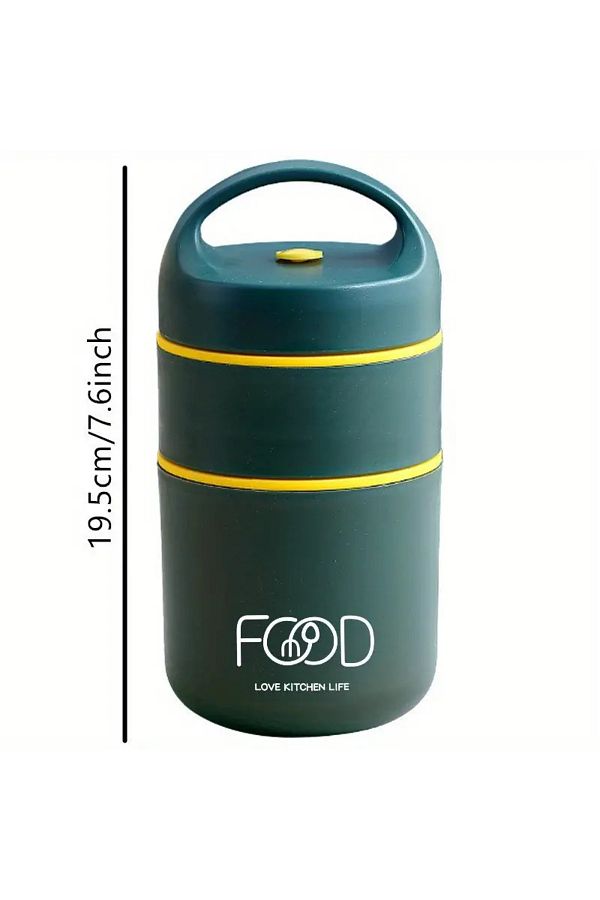 SiHome-Food - طبقة مزدوجة، مصنوعة من الفولاذ المقاوم للصدأ، صندوق غداء، صندوق غداء معزول مانع للتسرب 1