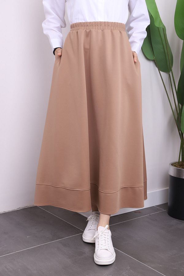 İmajButik-تنورة واسعة بجيوب من فرو المنك 1