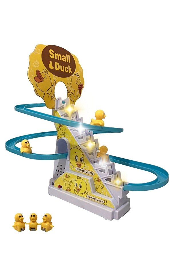 LRS STORE Dön Dolaş Ördek Oyunu Merdivenden Çıkıp Kaydıraktan Kayan Yavru Ördek Işıklı Müzikli