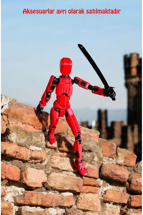 Suelo Butik-Titan 13 - Red Black Movable Dummy Action Figure T13 Robot Toy 1