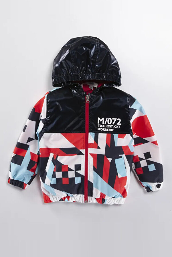 MDM Renkli Kapşonlu Fermuarlı Pamuklu Astarlı Kapşonlu Cepli Kız Erkek Bebek Yağmurluk Mont Tulum Çocuk