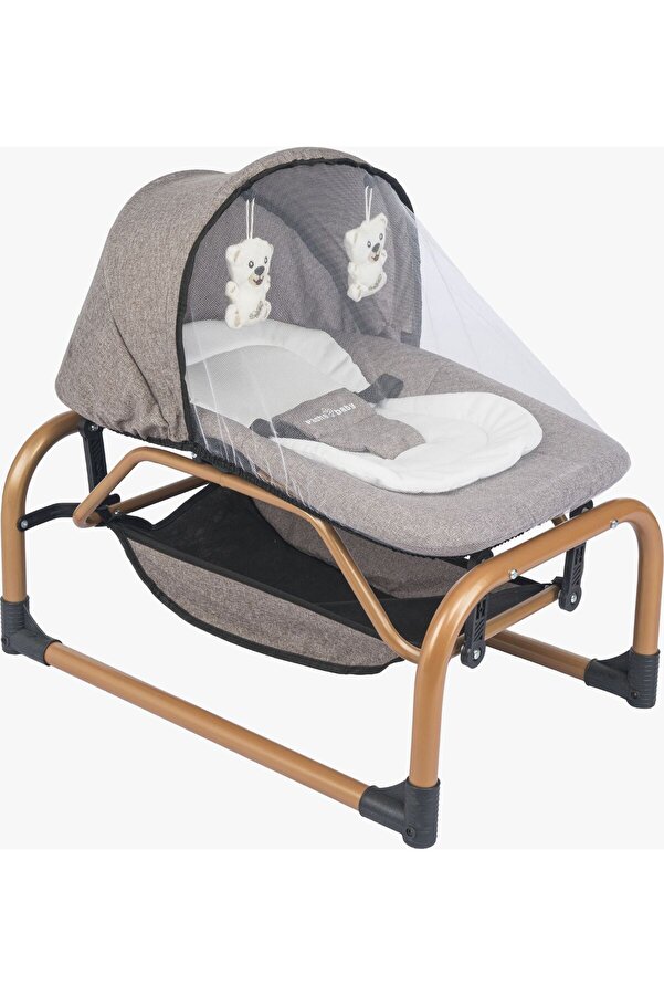 Pasha Baby Moms Ana Kucağı Gold Kahve – Sallanabilir, Taşınabilir, Konforlu Bebek Ana Dizi