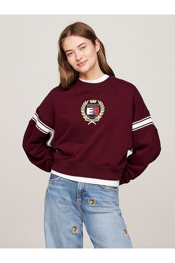 Tommy hilfiger burgundy sweatshirt outlet