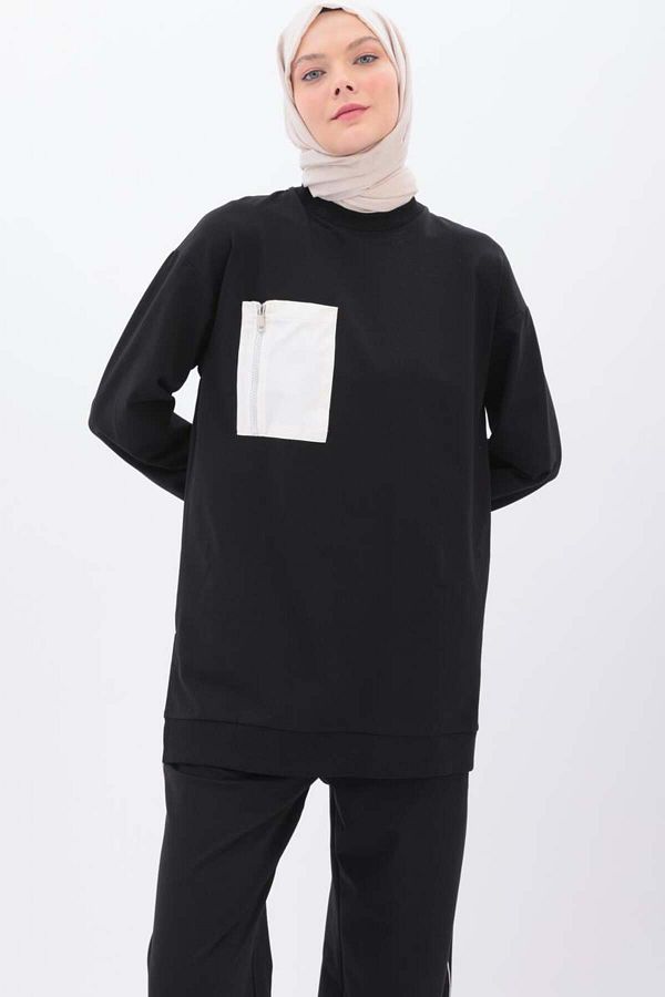 ALLDAY-Black-Side Stripe Tracksuit Set 1