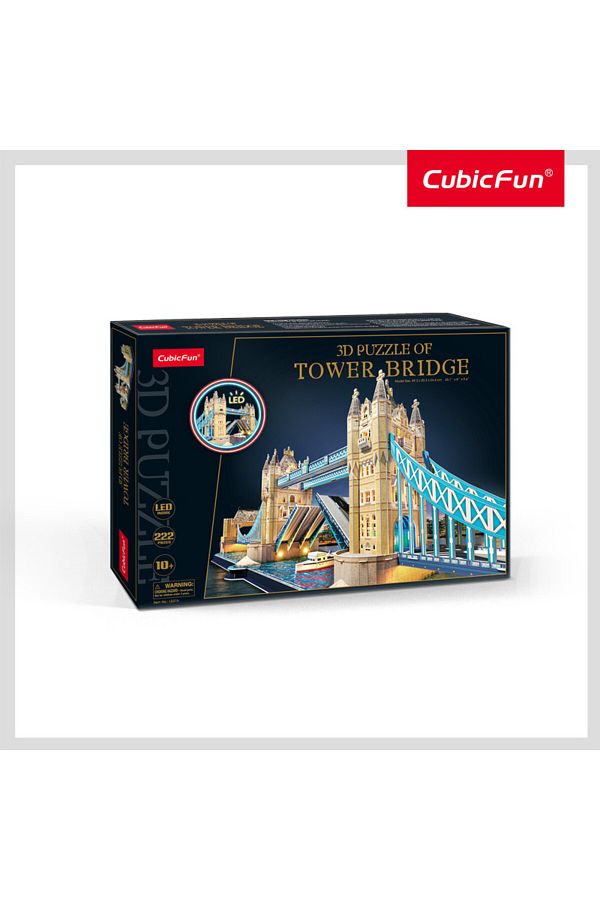 Cubic Fun-3D Puzzle LED Tower Bridge 222 Pieces , Battery Operated 1