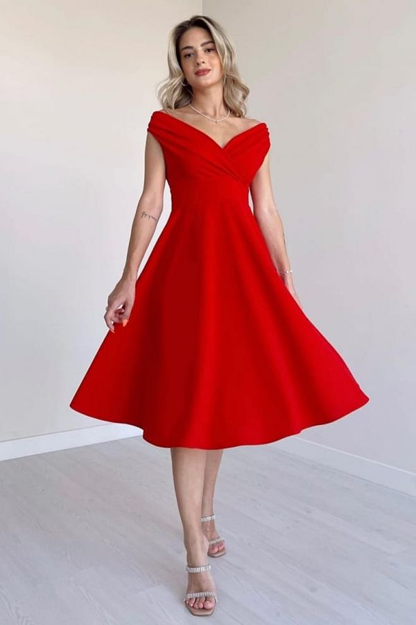 Trendyol Collection-Red A-Line Woven Evening Dress Night Graduation Dress Tpraw25El00183 1