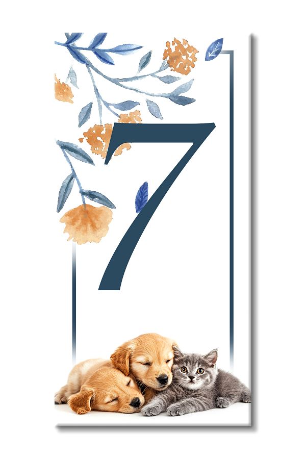 MODA CERO-Cute Cat Dog Ceramic Door Number: 7 1
