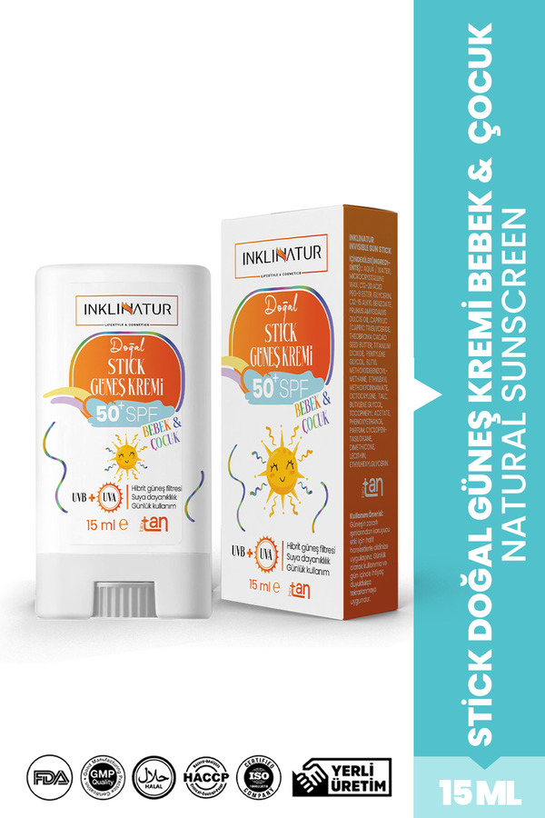 INKLINATUR LIFESTYLE & COSMETICS Bebek Ve Çocuklar Için Spf 50 Doğal Stick Güneş Kremi - Hassas Cilt Koruması