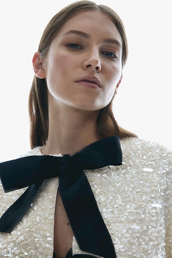 H&M-Sequin and Bow Front Jacket 1
