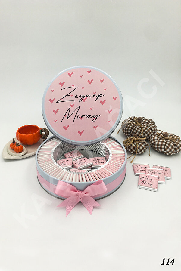 KAKAO AĞACI 100 Adet Pembe Kalpli Kız Bebek Çikolatası