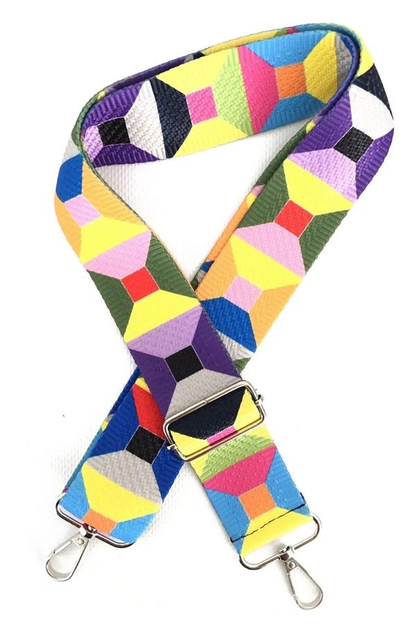 Gloria-Polyester Square Retro Pattern Adjustable Column Bag Handle - 120cm Phone Strap 1