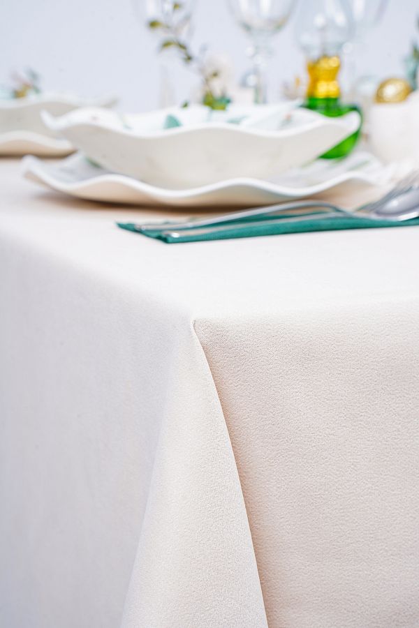 homease-Velvet Textured Suede Dartless Tablecloth 1