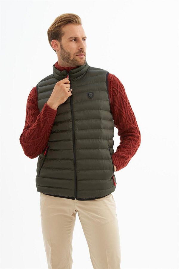 Danger-Vestă Puffer Standard Mold pentru bărbați, kaki 1