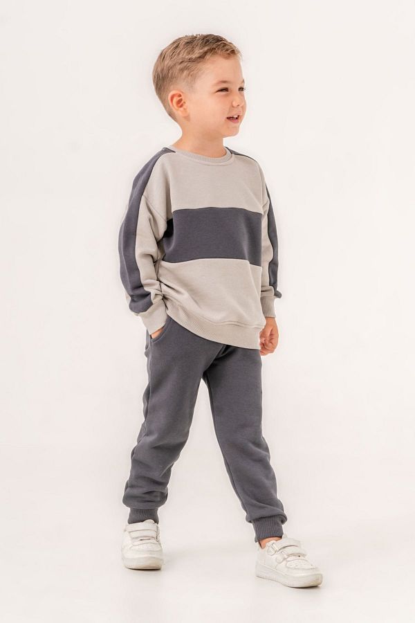 HAUSEkids 2 5 Years Old Boy Tracksuit Set Cool Block Smoke Trendyol