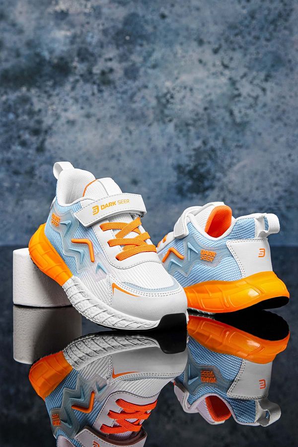 DARK SEER-Ds Mirana White Blue Orange Kids Sneakers 1