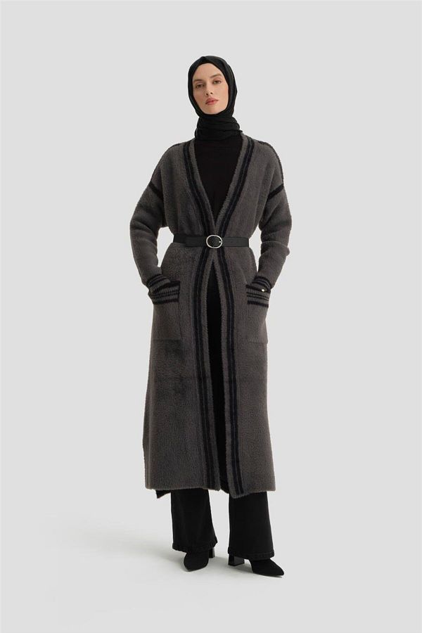Armine-كارديجان قطيفة أنثراسايت - موديل 24kd2801 1