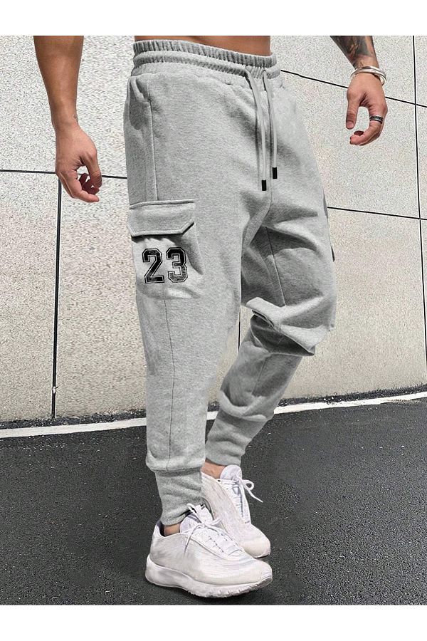 De Carte 23 Printed Cargo Pocket Relax Jogger Sweatpants Trendyol