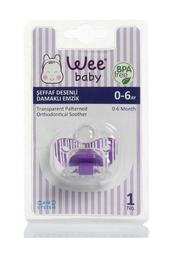 Wee-Transparent Patterned Pacifier Number 1 0-6 1
