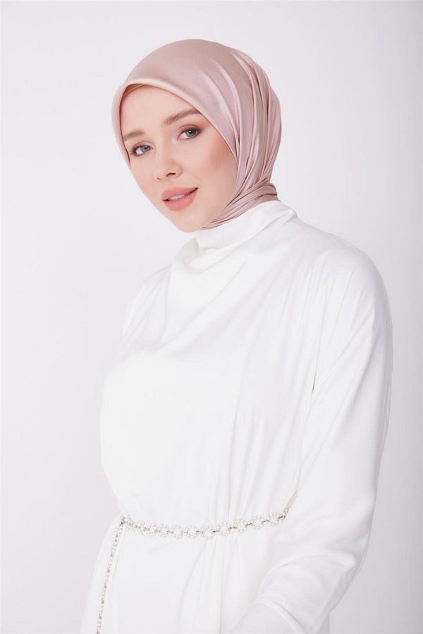 Armine-Ecru Degaje Neckline and 2 Sashes Evening Dress - 23Y9611 1