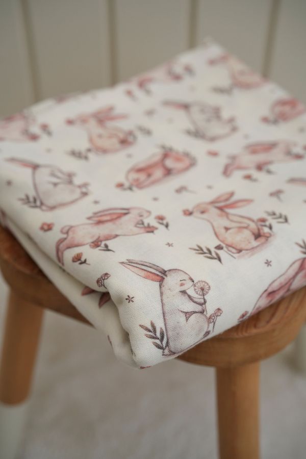 Tuğba Kuğu-Spring Rabbit Printed Muslin Fabric 1