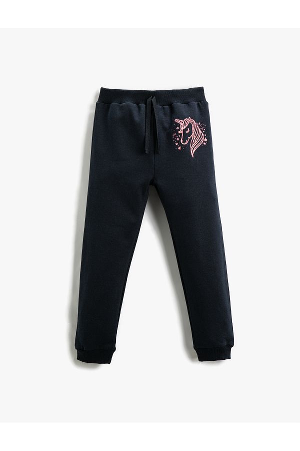 Koton-Unicorn Printed Jogger Sweatpants with Elastic Waist 1
