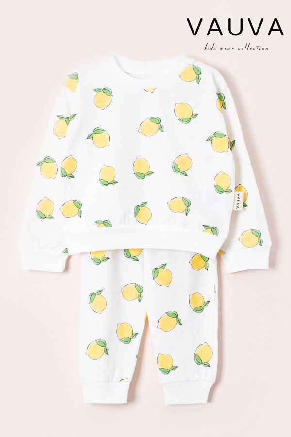 Vauva-Pajama Set Long Sleeve Printed Girls Boys Baby Kids Sleepwear Set 1