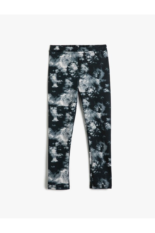 Koton-Tights with Elastic Waist and Tie-Dye Pattern 1