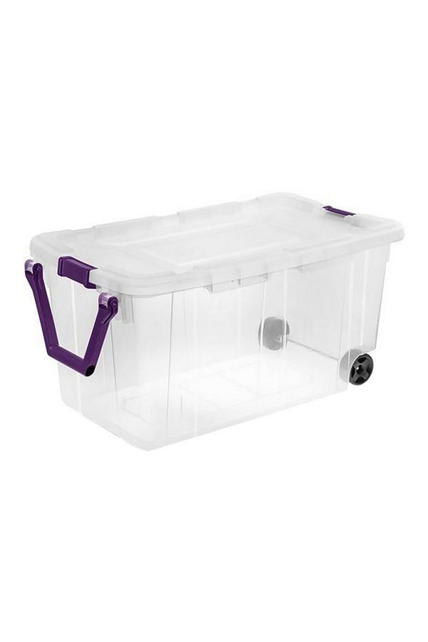 Sterilite-Stackable Space Saving Wheeled Storage Box with Handle 151L 1