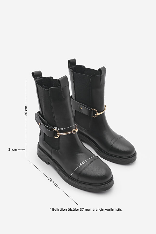 Klassische Stiefeletten Schwarze Stiefeletten Goldene Schnalle
