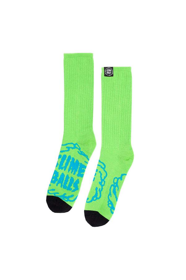 Slime Balls-Mono Splat Crew Socks - Slime Green 9-11 1