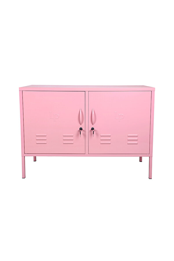 Larisa & Pumpkin Retro Locker Çift Kapaklı Pembe Dolap