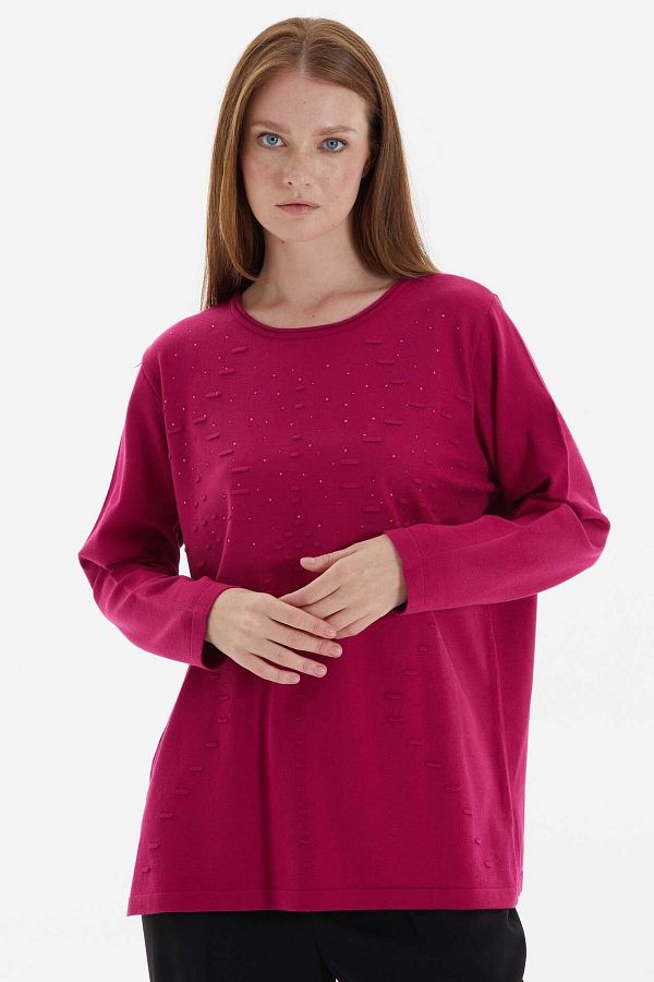 Two Mail-Fuchsia Stacked Patterned Blouse 1