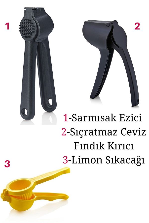 ARMESE-Practical Quality Black Garlic Masher, Walnut and Nutcracker,Lemon Squeezer 1