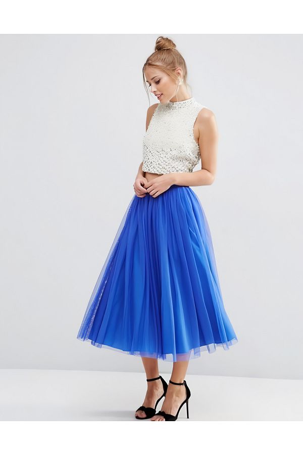 NSMLİFE-3 Layers 75cm Length Midi Puffy Zip-Up Waist Elastic Comfortable High Waist Midi Tulle Skirt 1