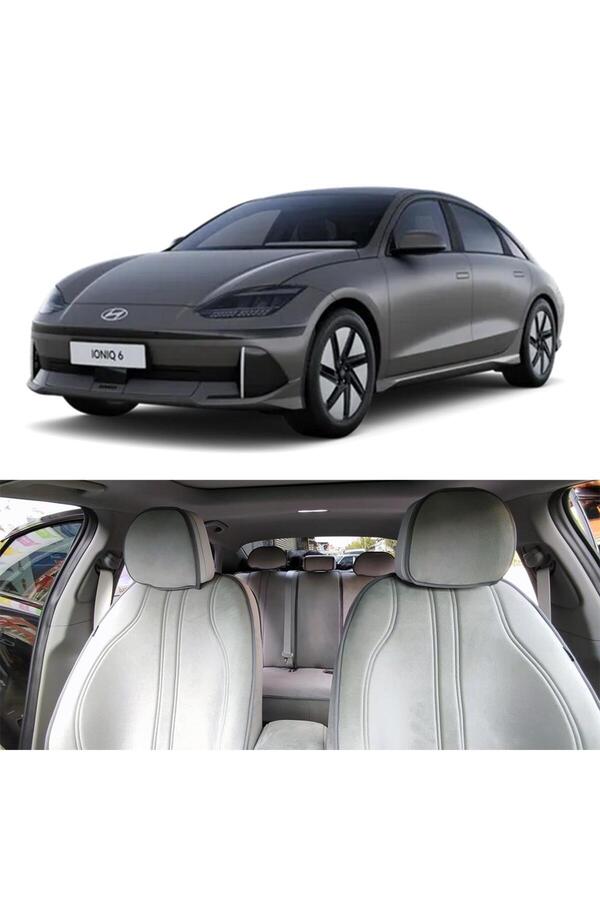 Bod Hyundai IONIQ 6 Oto Koltuk Koruyucu Kılıf Marin Serisi Gri