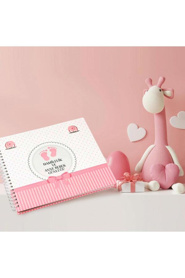 Hediye Kesesi Hamilelik Ve Anne Bebek Günlüğü Pembe - Anı Defteri 20x23 Cm