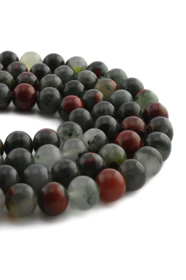 Uçar Doğaltaş-10mm Natural Blood Stone with Bright Sphere Cuts - Array [B] 1