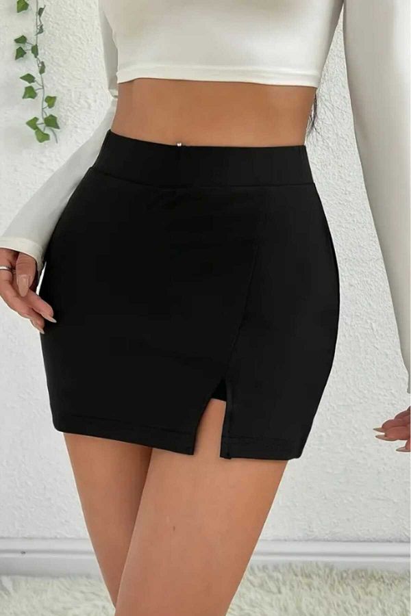 BEN MOLMALI Women s Mini Skirt Short Skirt with Slits and Shorts Trendyol