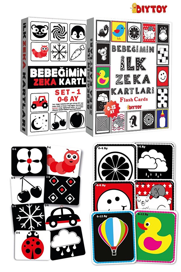 Diytoy Bebeğimin Ilk Zeka Kartları 0-12 Ay+ Erken Eğitim Zeka Kartları 0-6 Ay