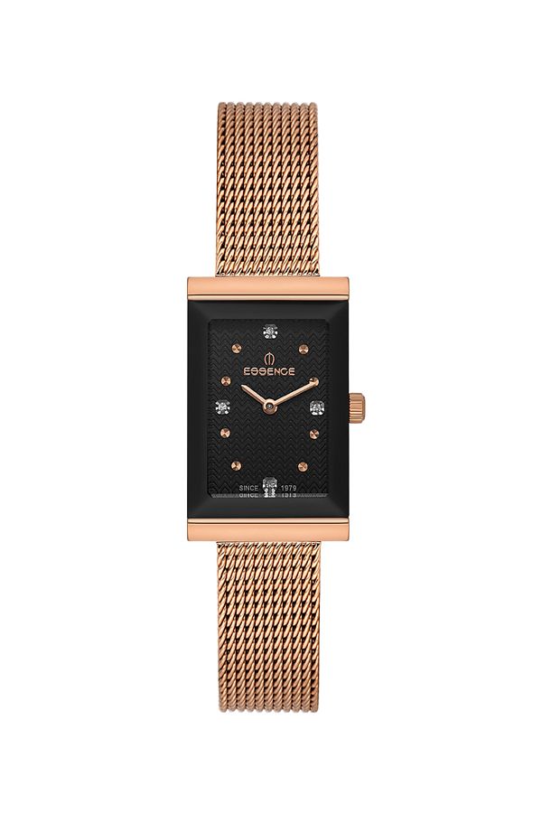Essence-5 Atm Water Resistant D1213.490 Stone Design Mesh/Steel Cord Rectangular Dial Steel Case 1