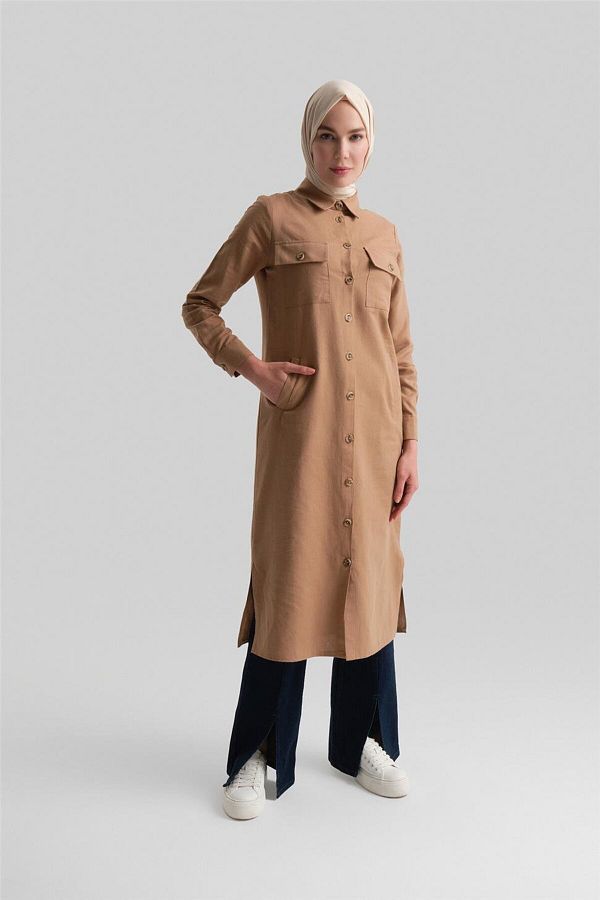 Armine-Rochie tunică Camel - Model 24yd6404 1