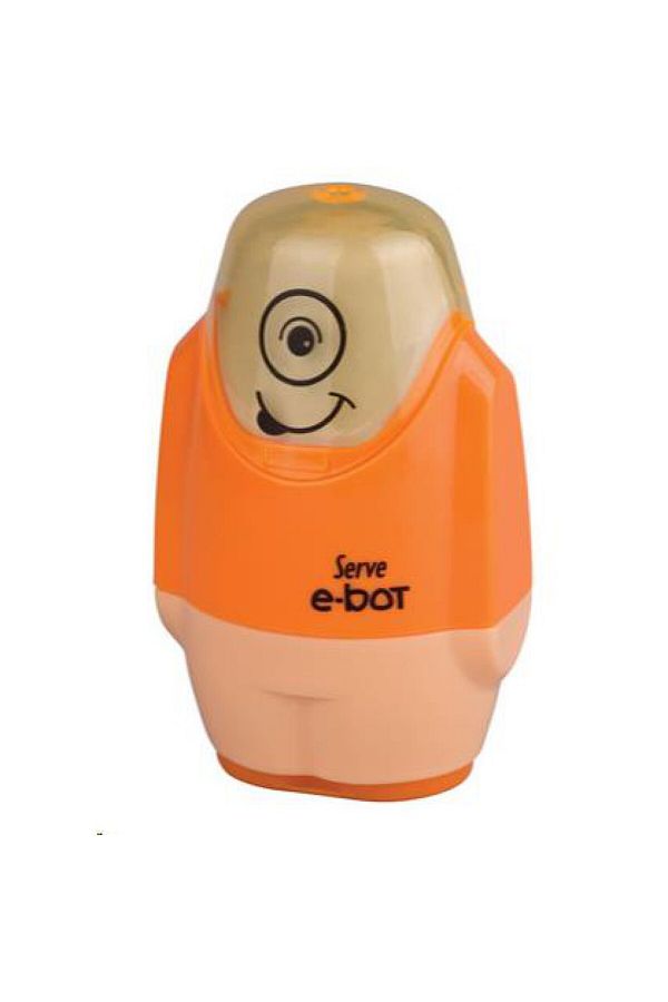 Serve-E-Bot Pencil Sharpener with Orange Phosphorescent Eraser 1