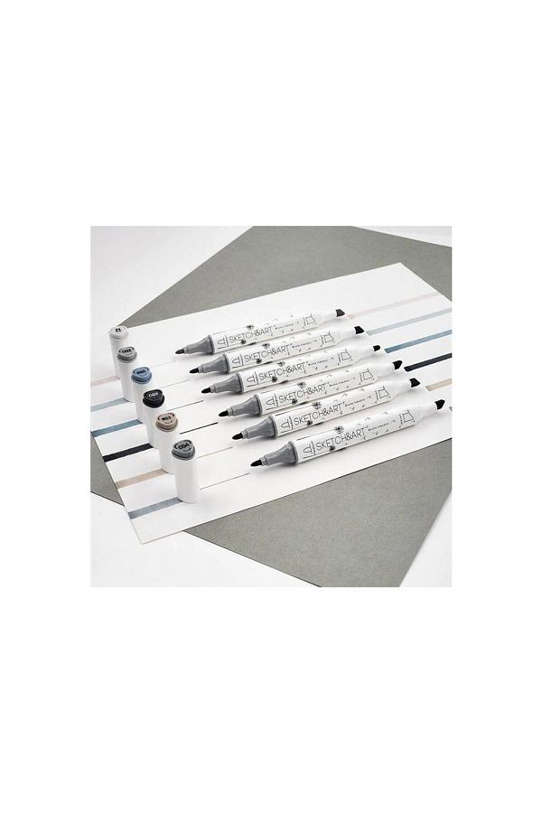 Bruno Visconti-sketch & Art" Double Sided Marker Pen 6 Colors-graphics 1